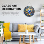 Star of David Hanukkah Suncatcher Stained Glass Panels 11.8" - Image 5