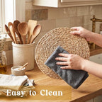 Set of 24 Round Woven Placemats 12" Rattan Placemats - Image 6