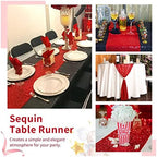 Red Table Runner 10 Packs 12x72 Inch Sequin Table Runners Sparkly Table Runner Fabric for Party Dinner Reception Wedding Event Holiday Decorations - Image 4