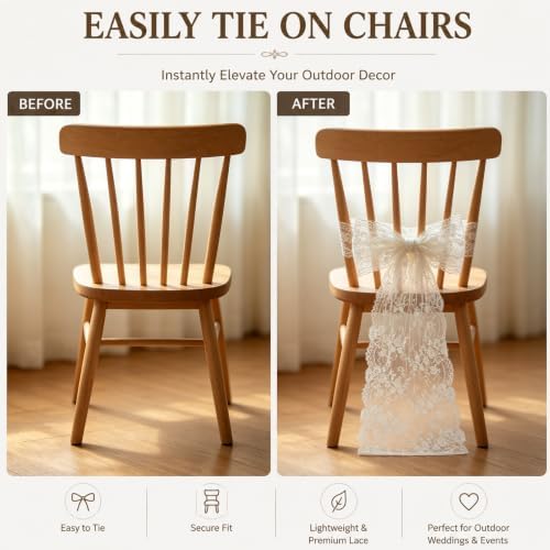 6 Pcs White Lace Table Runner 30x120 Inch Boho Lace Tablecloth - Image 6