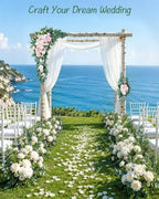 40 inch 2 Pack Faux Wedding Arch Flowers, Blush White Floral Swag - Image 7