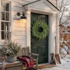 24" Artificial Christmas Cedar Wreath for Front Door Home Decoration - Image 3