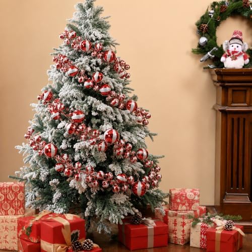 2 Pcs 6 ft Christmas Ball Ornament Garland, Candy - Image 7