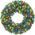 Casafield 60" Pre-Lit Fir Artificial Christmas Wreath Holiday Décor, 300 LED White & Multicolor Lights, 810 PVC Tips for Front Door, Window, or Mantel by Casafield