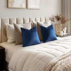 MIULEE Decorative Navy Blue Velvet Euro Sham Throw Pillow Covers 26x26 Inch - Image 3