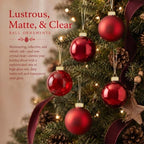 Seenelling 12 Pcs Christmas Glass Ball Ornaments 3.15 Inch, Red - Image 2