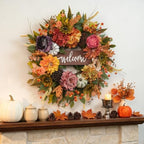 Fall Wreaths for Front Door 24 Inch Autumn Wreath Thanksgiving Door Decor - Image 2