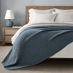 EVERGRACEHOME Chunky Chenille Knit Throw Blanket, 90 x 90, Stormy Blue - Image 4