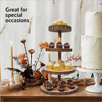 Wooden 4 Tier Rustic Cupcake Stand, Great for Wedding Cake Wood Display Tiered Centerpiece, Dessert Tower for Parties & Events (Pack of 2) - Image 2