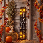47 in Lighted Fall Porch Sign, Wooden Welcome Front Door Decor - Image 4