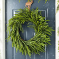 Glitzhome 28 Inch Christmas Norfolk Pine Wreath for Front Door, Real Touch Artificial Greenery Wreath for Windows, Walls, Porches Indoor and Outdoor Home Decoration by Glitzhome