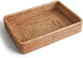Rattan Serving Tray, Woven Wicker Rectangle Tray Basket for Organizing by KALEKAIL