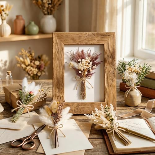 12/24PCS Handmade Dried Flower Bouquet with Stems Natural Dried Wildflowers 7.5 Inch Mini Dry Flowers for Vase Farmhouse Decor, Wedding Styling, Photography Props, Gift DIY(24pcs, Rustic) - Image 4