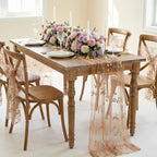 Floral Gauze Table Runner 10ft Embroidery Tulle Spring Wildflower Decor - Image 2