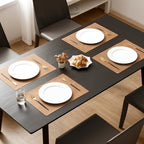 MOSAYT Vinyl Faux Leather Placemats, Set of 12, Camel - Image 2