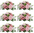 NUPTIO Flower Balls for Wedding Centerpieces - 6 Pcs 9.5 inch Diameter Fake Flower Ball Arrangement Bouquet Party Centerpieces for Tables - Dusty Rose Bouquet Centerpiece Flowers for Wedding Table by Nuptio