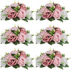 NUPTIO Flower Balls for Wedding Centerpieces - 6 Pcs 9.5 inch Diameter Fake Flower Ball Arrangement Bouquet Party Centerpieces for Tables - Dusty Rose Bouquet Centerpiece Flowers for Wedding Table by Nuptio