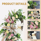 Easter Wreaths for Front Door, Easter Artificial Egg Wreath Decoration, Bunny Carrot Spring Wreath Farmhouse Home Indoor Outdoor Easter Decor, Green-2, TADEAU-01 - Image 3