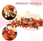 28" Fall Candle Holder Dining Table Centerpieces with Orange Eucalyptus - Image 4