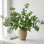 Daynight 12 Pcs Artificial Eucalyptus Leaves Stems, 35″ Long Stem Silk Plum Foliage Branches, Flexible Silk Faux Greenery for Farmhouse, Home, Kitchen and Table Centerpiece DIY Decor (12, Green) by Unknown