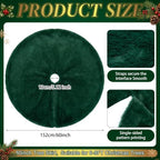 Viorawhite Emerald Green Christmas Tree Skirt, 60 Inch Large Faux Fur - Image 3