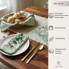 ATOSII Meraki Green 100% Cotton Spring Cloth Designer Dinner Napkins, Handblock Print, Washable Durable Linen for Everyday Use Wedding Parties Outdoors Christmas Easter I 20 X 20 Inches I Set of 4 - Image 5