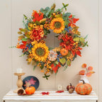 24 Inch Harvest Fall Wreaths for Front Door Outside with Sunflowers - Image 6
