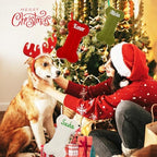 Personalized Dog Christmas Stockings, Custom Embroidered Knit Bone Shape - Image 7