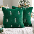 MIULEE Christmas Decorative Faux Fur Pillow Covers 20x20 Inch Green White by MIULEE