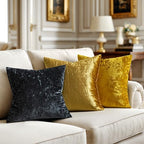 MIULEE Velvet Euro Sham Throw Pillow Covers Black 24x24 inch Set of 2 - Image 2