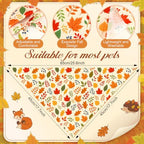 Abbylike 50 Pcs Thanksgiving Dog Bandanas Bulk, Pumpkin Turkey Leaves - Image 3