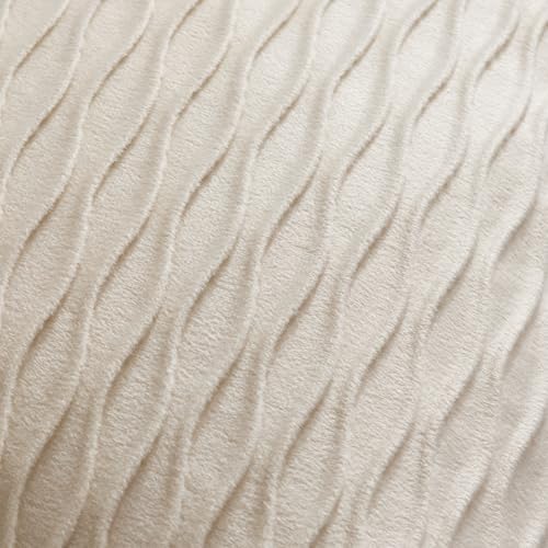 DEZENE Beige Couch Pillow Covers: Pack of 2 24x24 Inch Vertical Ripple Striped Velvet Square Throw Pillow Cases for Couch Sofa Bed Living Room Home Decor - Image 2