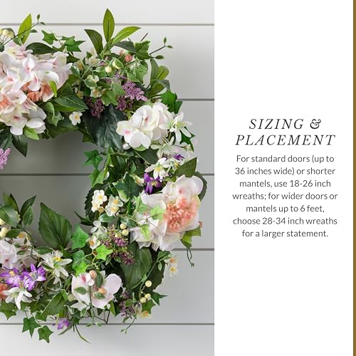 Balsam Hill Outdoor Enchanted Garden Spring & Summer Wreath - 30" Premium UV-Protected Green Wreath for Front Door, Patio, Garden & Al Fresco Spaces - Image 6
