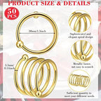 Moxweyeni 50 Pcs Gold Napkin Rings Metal Spiral Napkin Rings Round Napkin Holders Buckles DIY Cloth Napkin Holder for Christmas Thanksgiving Wedding Receptions Banquet Tables Party Decor - Image 2