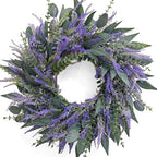 26 Inch Lavender Eucalyptus Wreaths for Front Door, Spring Summer Wreath,Large Eucalyptus Outdoor Wreath with Greenery Leaves for Porch,Wall,Holiday,Home Decor- Spring, Summer, Fall, All Seasons by Unknown
