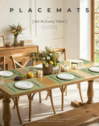 Leetaltree Bean Green Woven Placemats Set of 24 - Heat Resistant Non-Slip Place Mats for Dining Table, Washable Durable PVC Table Mats(Bean Green, 24) - Image 2