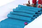 VDS Pack of 10, Burlap Table Runner 100% Natural Jute Rustic Hessian Table Cloth Centrepiece for Wedding Bridal Shower Birthday Event Party Banquet Table Decoration (Size 12X108 Inch)(Teal) - Image 3