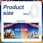 16x7 ft USA 250 Years History Garage Door Banner - “We the People” Tribute with Soldier & Statue of Liberty Scene, Hanging Large Backdrop for Semiquincentennial Events & Patriotic Display - Image 2
