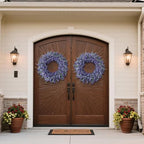32" Artificial Lavender Eucalyptus Wreath for Front Door Decor(Purple) - Image 3