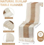 6 Set Boho Table Placemats, Natural Cotton Burlap Woven Mats with Tassels & Bead Napkin Rings, Farmhouse Macrame Table Decor for Autumn Dining, Wedding & Home Use - Image 4