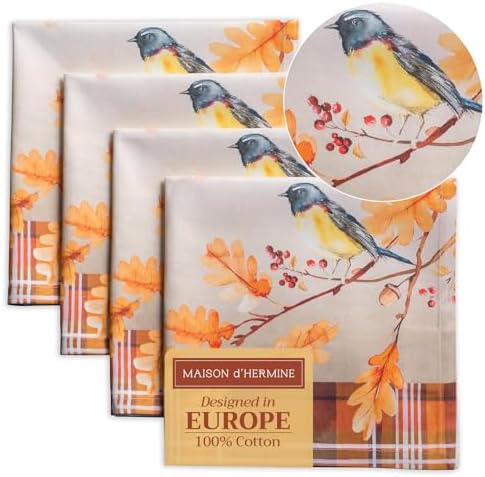 Maison d' Hermine Cloth Napkins Set of 4 Reusable 100% Cotton (20" x 20") by MaisondHermine