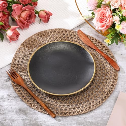 24 Pcs 13 Inch Round Jute Woven Placemat Burlap Boho Charger - Image 4