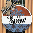 Wood front door sign Wood sign Home decor Welcome sign Sign for front door House warming gift Wedding gift (Let it Snow 1.0-DS084(NC) S002, 30" Width) - Image 2