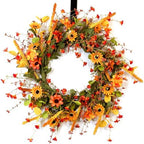 Fall Wreath for Front Door 26 inch Autumn Sunflower Harvest Outdoor - Image 6
