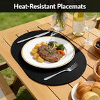homing Heat Resistant Oval Placemats Set of 6, Black - Image 4
