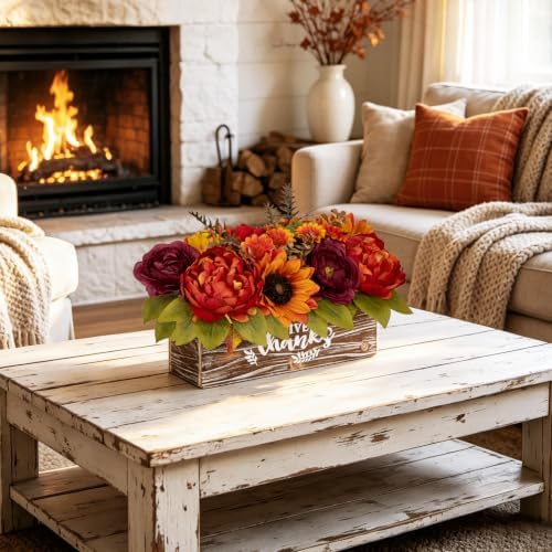 Fall Centerpiece for Table Fall Fake Flower in Pot Fall Floral Arrangement - Image 6