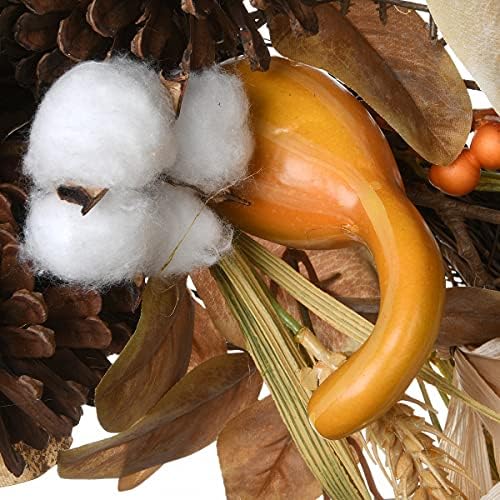 National Tree Company Artificial Autumn Door Decoration, Decorated with Pine Cones, Pumpkins, Gourds, Assorted Leaves, Autumn Collection, 36 Inches - Image 2