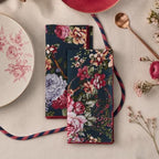 100% Cotton Printed Cloth Napkins Set of 6, 18x18 Inch Reusable Dinner Napkins, Soft Washable Floral Table Napkins for Dining, Parties & Hosting - Navy Floral - Image 2