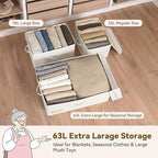 GRANNY SAYS Extra Large Storage Bins with Lids, Closet Bins, Ivory - Image 3