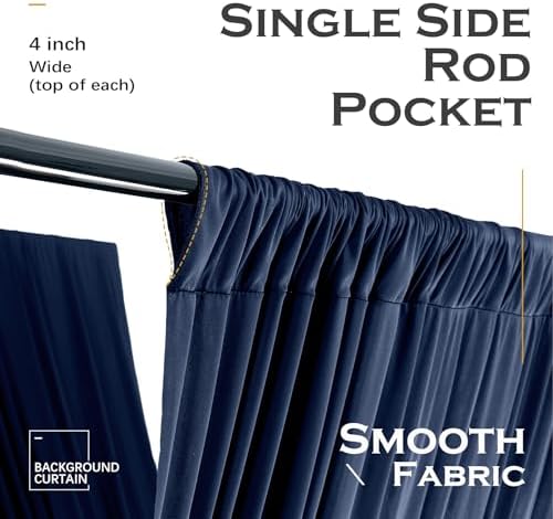 10 Panels 5ft(W) x 20ft(H) Navy Blue Ceiling Drapes for Wedding Parties - Image 5